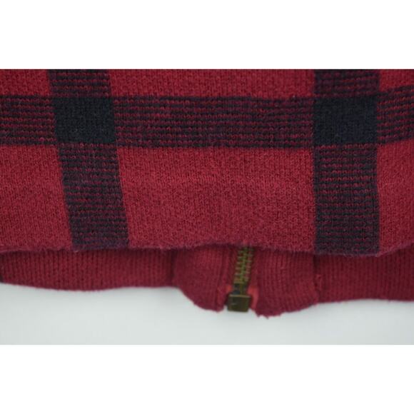 Lauren Ralph Lauren Womens Sweater Jacket Red Buffalo Plaid Zip Cotton Sz Small - Picture 13 of 16